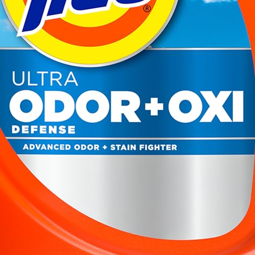 TIDE ULTRA ODOR DEFENSE PLUS OXI LIQUID LAUNDRY DETERGENT, 132 FL OZ, 94 LOADS, ADVANCED ODOR AND STAIN FIGHTING LAUNDRY DETERGENT LIQUID