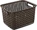 Sterilite Tall Plastic Weave Storage Basket, Bin Organization for Countertops, Classroom, Tabletops & Book Shelves for Crafts, Jewelry, Brown, 1-Pack