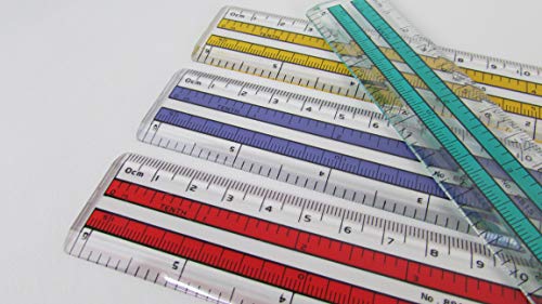 6 inch (15 cm) Premium Quality Transparent Plastic Ruler Pack of 12