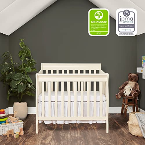 Dream On Me Aden 4in1 Convertible Mini Crib In French White