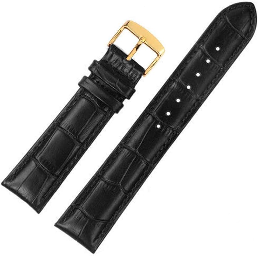 FOUUA Watch Bands 18mm 20mm 22mm 24mm Genuine Leather Watch Straps Alligator Embossed Replacement Clasp Buckle Wristbandsfor Men or Women