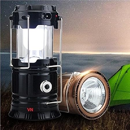 Naivete LED Emergency Light + USB Mobile Charger, 3 Power Source Hiking Lantern (Black: Multi)