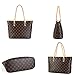 Olyphy Fashion Designer Tote Bags for Women, Leather Tote Handbags, Top Handle Shoulder Bags (Brown)