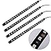 Xcellent Global 4pcs 12 Inch 8 Color Car Interior Light LED Decoration Atmosphere Neon Light Strip Under Dash Light Kit with Sound Active Function Wireless IR Remote Control DC 12V Car Charger AT010