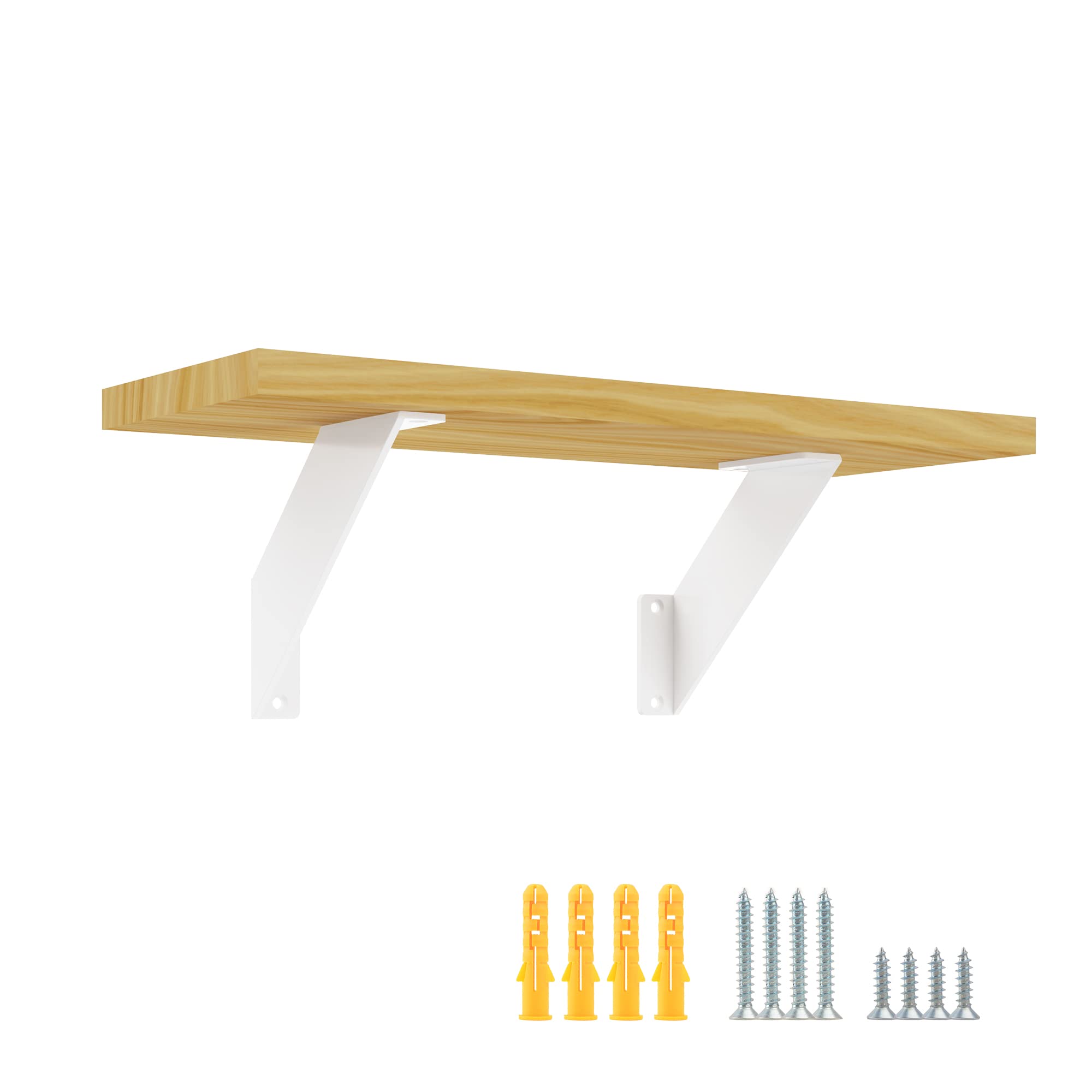 SPOROOT Shelf Bracket 15 cm,Right Angle Support Wall Shelf Support White ,Set of 2