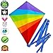 Kite Large Flying Kites Kit for Kids with String Handle (NEW Edition) - Fly Big Easy Diamond Rainbow High Flyer - FREE Extra Gift (Ebook) - Best Gift: Beach Summer Runner Toy for Children Travel Size