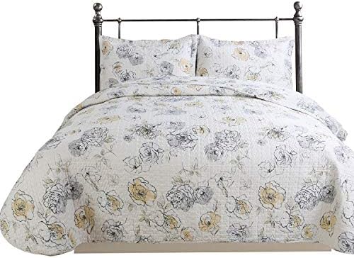 Hilin Fashion Microfiber Reversible Printing Quilt Set King Size with Shams,as Bedspread,Coverlet -Soft,Lightweight and Hypoallergenic (Denia Tortora, King)