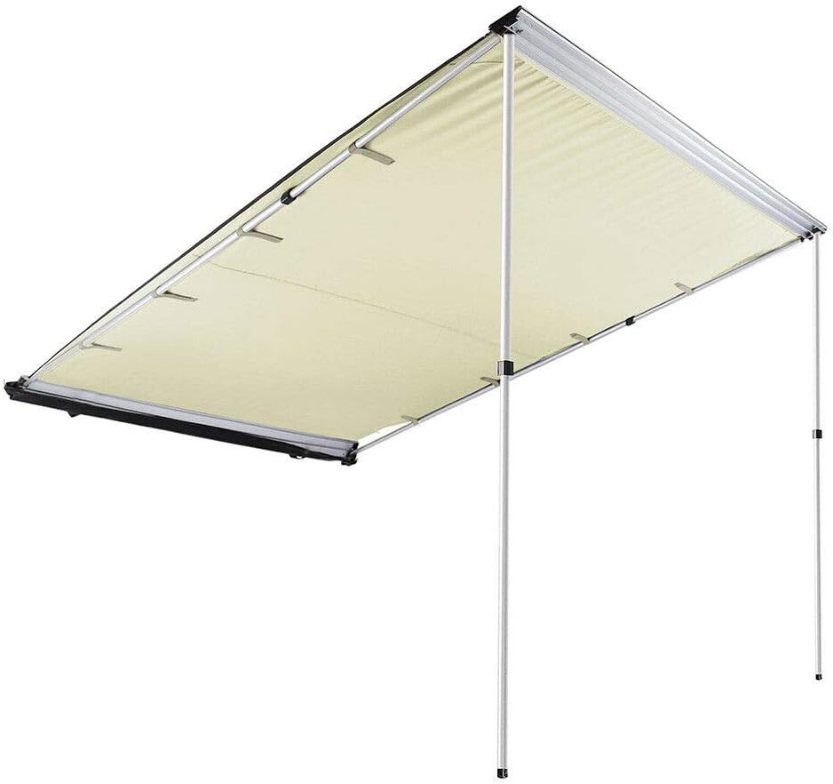 AyaMastro 78.75" Beige Adjustable Car Side Awning Tent SUV Shelter w/Carry Bag with Ebook