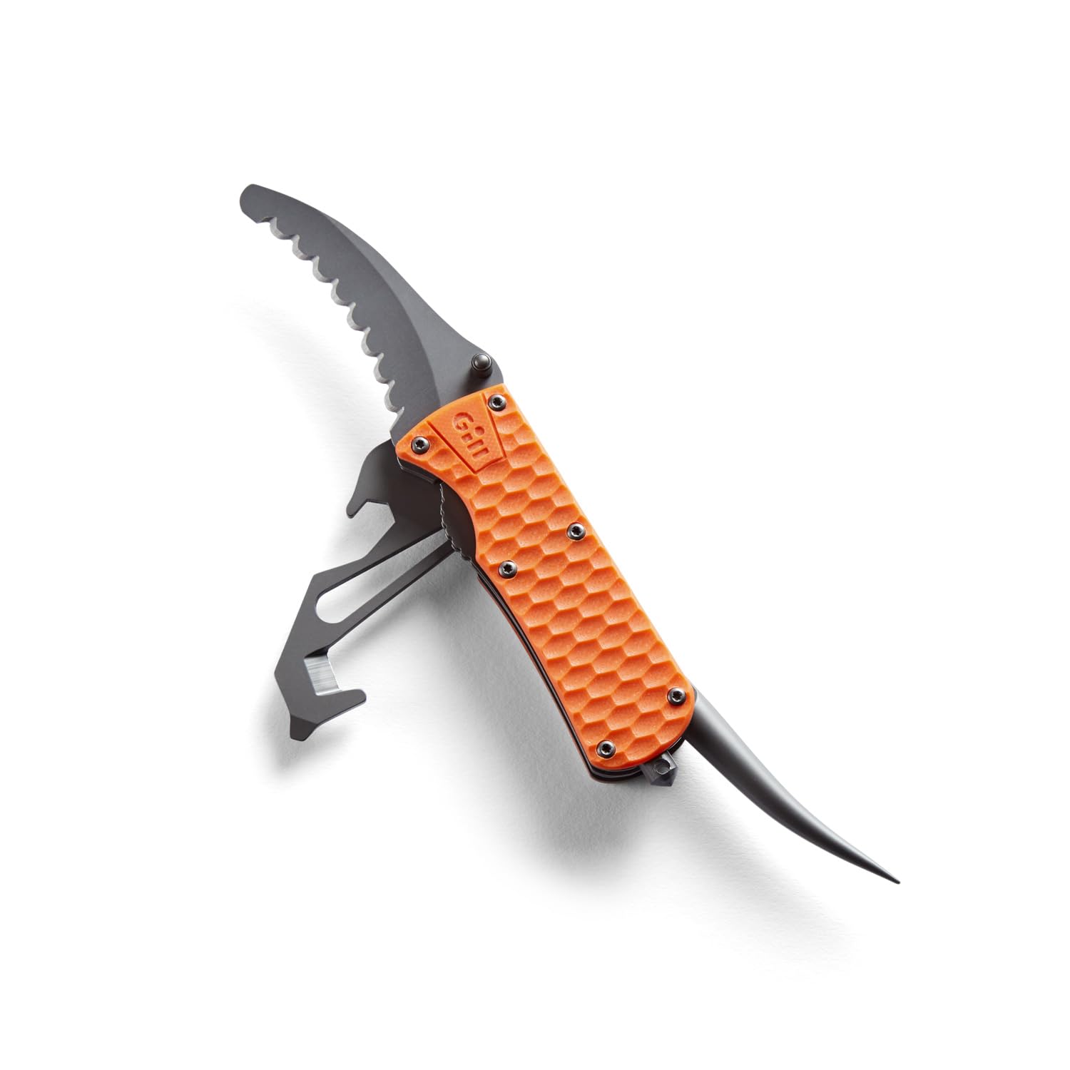Gill Marine Multi-Purpose Sailing Tool; Marlin Spike, Webbing Cutter, Screwdriver, Shakle Key, Spanner, Bottle Opener, Emergency Glass Punch