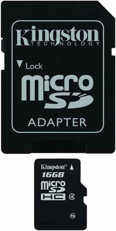 Kingston 4GB microSD HC Memory Card - Black, USB 2.0 Speed