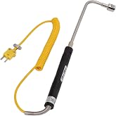 K Type Thermocouple, Temperature Probe Thermocouple Heat Steel Thermocouple Sensor with Insulated Handle (Curved Shank Surface thermocouple)