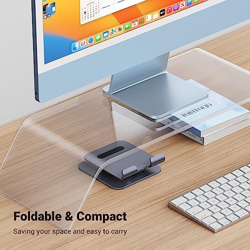 Supporto Tablet Regolabile da Tavolo, Porta Cellulare Scrivania in Alluminio Compatibile con Galaxy Tab, iPad 2022/2021 e Altri da 4.7-12.9"