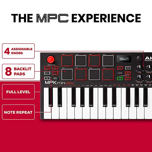 Akai MPK Mini Play MIDI Keyboard Controller Beat Maker Bundle with