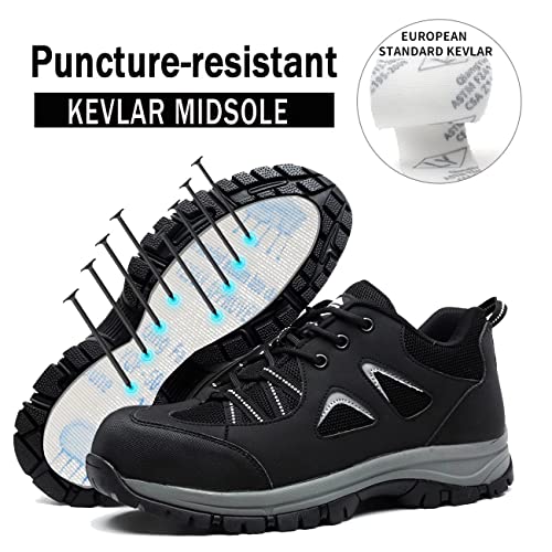 ISOOUS Safety Shoes Men Women Lightweight Work Shoes Steel Toe Breathable Safety Footwear