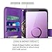 LK Case for Galaxy S9,[Wrist Strap] Luxury PU Leather Wallet Flip Protective Case Cover with Card Slots and Stand for Samsung Galaxy S9 (Purple)