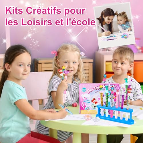 Kazzley Make a pen, pen creation kit with 55+ accessories, children's craft kit, gift idea for girls 4 6 8 years, manual activity for children 5 7 9 10 years, birthday gift for girls and boys