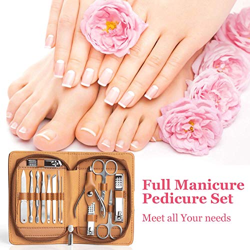 Pedicure Grooming Kit Manicure Set Ejiubas Stainless Steel Nail Clippers Kit Nail Cutter Set Women Men 14 Pieces with Portable Travel Case - Thumbnail 4