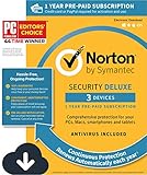 Norton Security Deluxe – 3 Devices – 1 Year Pre-Paid Subscription – with Auto-Renewal [PC/Mac/Mobile Download]