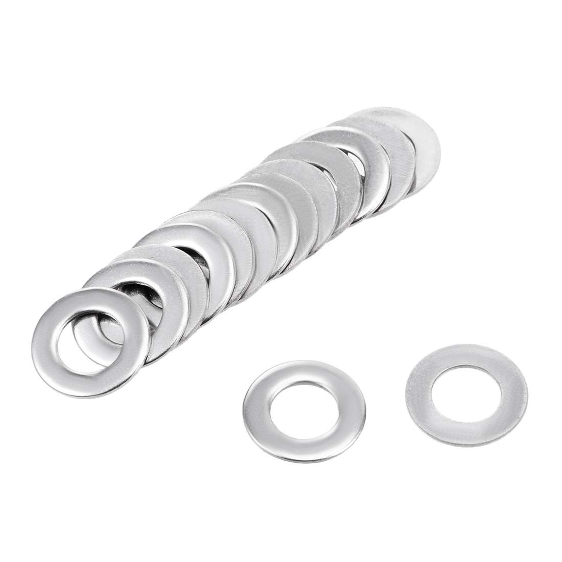 sourcing map 50Pcs 6mm x 12mm x 0.8mm 304 Stainless Steel Flat Washer for Screw Bolt