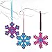 Baker Ross AF743 Snowflake Suncatcher Windchimes - Pack of 8, Craft Set for Kids to Decorate Novelty Toys for Children, Perfect Party, Loot Or Prize Bag Filler