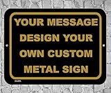 BA IMAGE Personalized Custom Black Antique 015 Aluminum Metal Sign with Your Name! (9x12 Black w/Antique, Horizontal)