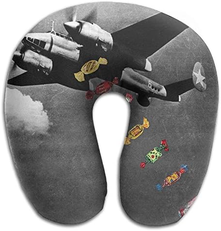 Creative Aircraft Put In Candy Design Comfortable U Shaped Neck Pillow Soft Neck Support Pattern Pillow For Rest,Travel,Car,Airplane,Bed,Sofa