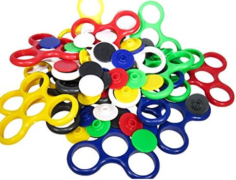 Fidget Spinner Frame and Caps Set Bulk 18 Pack/ 6 Assorted Colors / Build You're Own Hand Spinner Set / Fits Most 608 Bearing Styles /Includes 18 Frames and 36 Caps (NO BEARINGS INCLUDED) By:10X GOODS