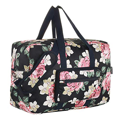F.FETIVIN Weekender Bag Carry On Bag Travel Duffle Bag Medium Overnight Bag for Women and Girls(Rose Flower) - Thumbnail 7