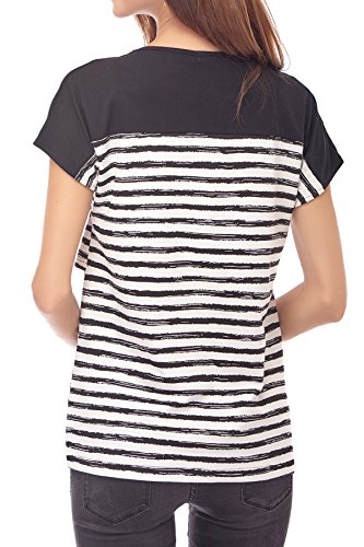 Smallshow Women's Maternity Nursing Tops Breastfeeding T-Shirt Medium Black - Thumbnail 4