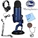 Blue Microphones Yeti USB Microphone Midnight Blue (Yeti Midnight Blue) + Professional Headphones + Suspension Boom Scissor Arm Stand + Microphone Wind Screen + Mic Stand Adapter + Microfiber Cloth