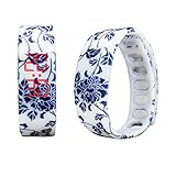 Malltop LED Floral Watch, Unisex Rubber Bracelet Water Resistant Touch Screen Sports Wrist Watch