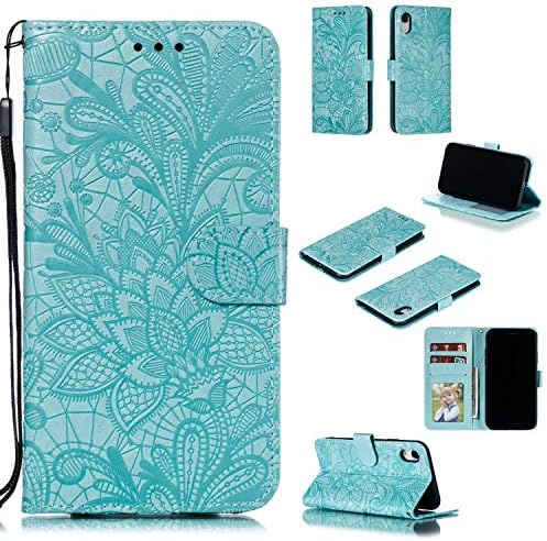 EWCover Wallet Case for iPhone XR,Mandala Flower Pattern Premium Leather Flip Case Cover for iPhone XR