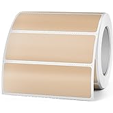 FINDAT Khaki Thermal Labels 1 × 3 Inch Vinyl Rectangular Waterproof Direct Printer Sticker Self-Adhesive Perforated Postage Tag for Logo DIY Barcodes UPC Office Address 500 PCS