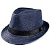 Summer Straw Panama Fedora Hat for Women and Men, Cleanrance! Iuhan Unisex Trilby Gangster Cap Beach Sun Straw Hat Band Sunhat (Navy)