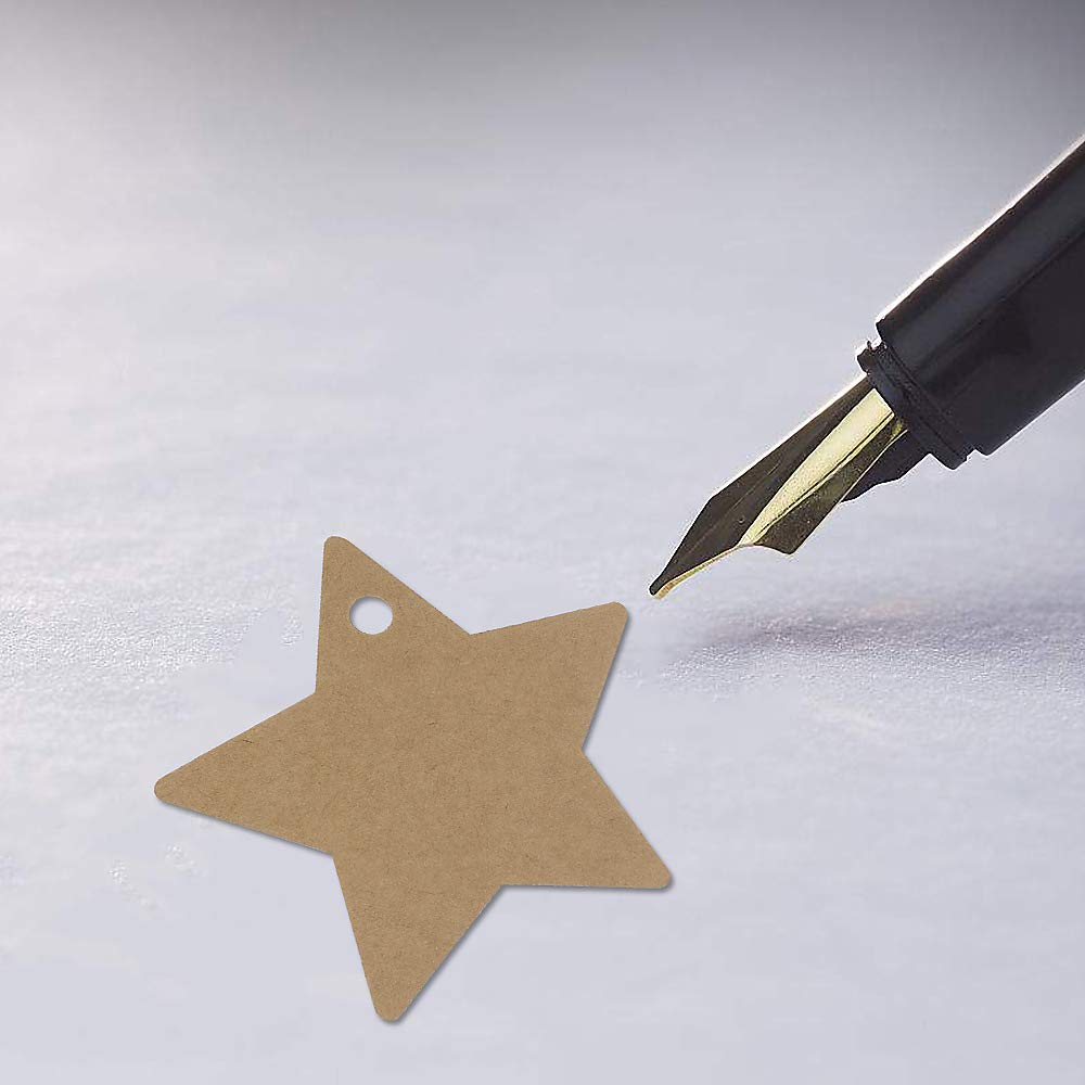 100 Etichette Regalo Kraft - 12x5cm, Con Spago, Per Natale, Compleanni, Matrimoni