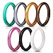 ThunderFit Women's Thin and Stackable Silicone Rings Wedding Bands - 7 Pack