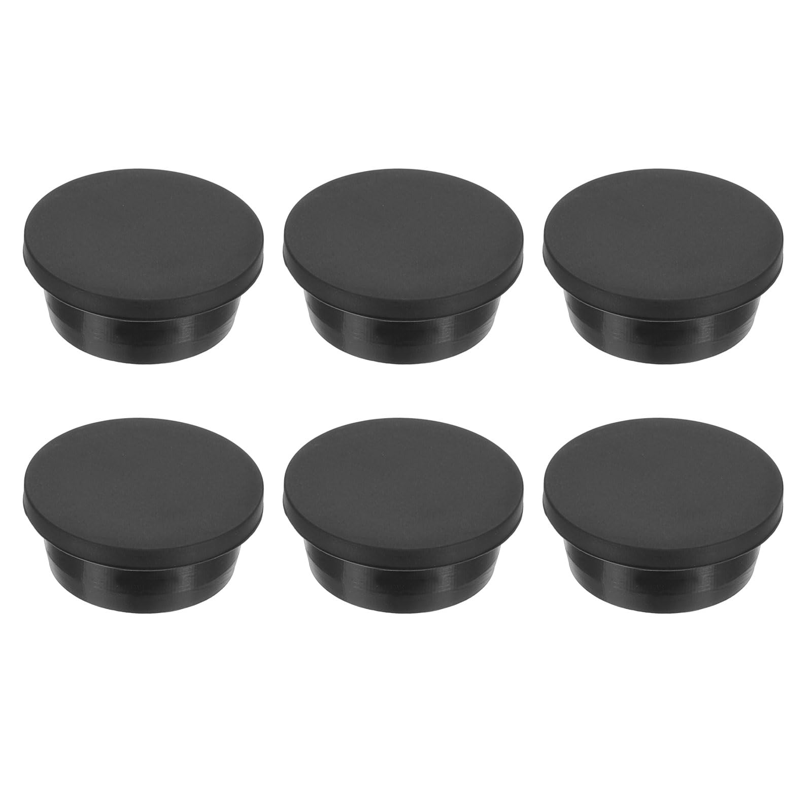 PATIKIL 31.3mm Diameter Rubber Hole Plugs, 6 Pcs Silicone Rubber Round Hole Flexible Stoppers for 30-31mm Hole, Black
