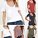 FUNOC® Women's Casual Short Sleeve V-Neck Loose Pocket Tank Top Tee T-Shirt