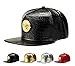 NUKIC Alligator Grain Diamond Medusa 3D Metal Logo Serpentine Hat Baseball Cap[Black]