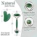 Jade Roller for Face and Gua Sha Scraping Tool Kit with Carry Pouch - Natural Stone Anti Aging Beauty Facial Massage Set - Beautiful Skin Detox Helps Reduce Wrinkles, Puffy Eyes, Fine Lines