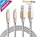 iPhone Cables, 2 Pack 6FT Elktry High Speed Braided Charger Cord Line Fast Sync Data Cable Tangle-Free for iPhone 7 7 Plus 6 6S 6 Plus 6S Plus SE 5S 5C 5 iPad Pro Air iPod (Champagne Gold)