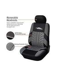 Fundas para asiento de automóvil de AUTOYOUTH, diseño de huella de neumático, tela lisa, en dos colores, accesorio moderno de ajuste universal compatible con la mayoría de automóviles, utilitarios deportivos y camiones, Gris