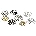 500PCS 10mm Gold Tone Flower Bead Caps Hollow Flower Bead Caps For Jewelry Making (silver)