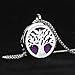 Essential Oil Diffuser Necklace Tree of Life Stainless Steel Aromatherapy Locket Pendant with Adjustable 21.5