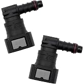 ZNDAW 2 PCS Fuel Line Quick Connector, 3/8 SAE to 5/16 Nylon Tubing 90 Degree Elbow Fuel Line Connector, Elbow Bundy Female to Hose Barb Straight Quick Plugs for Most Vehicles