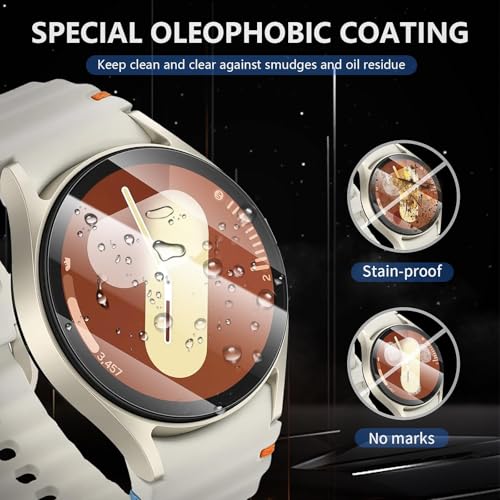 Diruite 4-Pack Screen Protector for Samsung Galaxy Watch 8/7/6/5/4/FE 40mm Tempered Glass Screen Cover[Diameter Size 37mm]