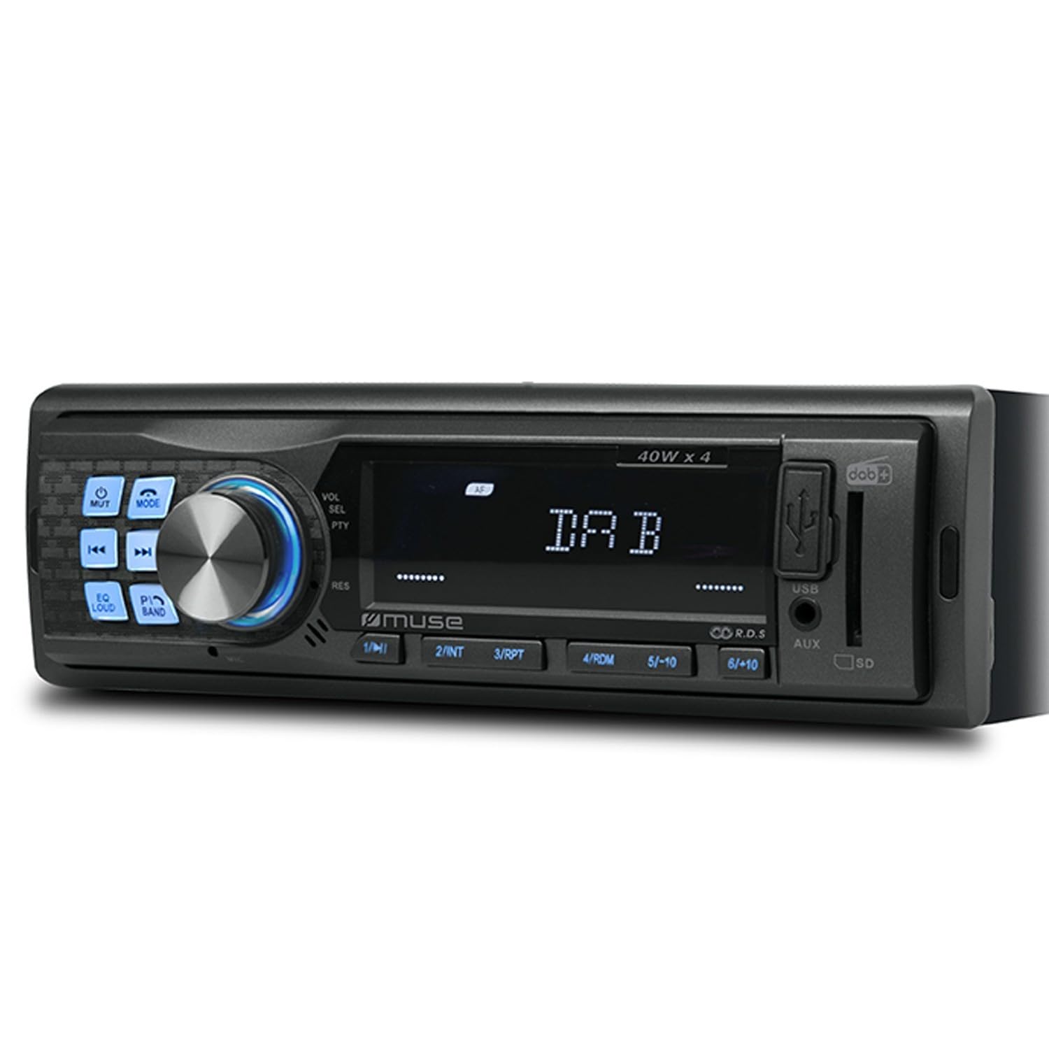Car Radio, Multi function display, DAB+ FM RDS System, PLL, Bluetooth, MUSE - (M-199 DAB) USB, Micro SD MMC Card, 4 x 40 watts, Backlight, Blue night lighting,Intro function, USB, AUX-IN, Dark Grey