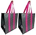 Buti-Earth-Bag Extra Large Reusable Shopping Bags with Handles | Stay Open, Collapsible Fold Flat, Reinforced Bottom Insert, Wipe Clean (2, black/white dot)