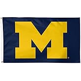 Michigan Wolverines 3x5 Flag, Made by Wincraft, Indoor/Outdoor Use, Sewn Ends, Brass Grommets