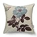 Monkeysell Lotus Leaf Butterfly Flowers Pattern Cotton Linen Throw Pillow Case Cushion Cover Home Sofa Decorative 18 X 18 Inch (S042A3)